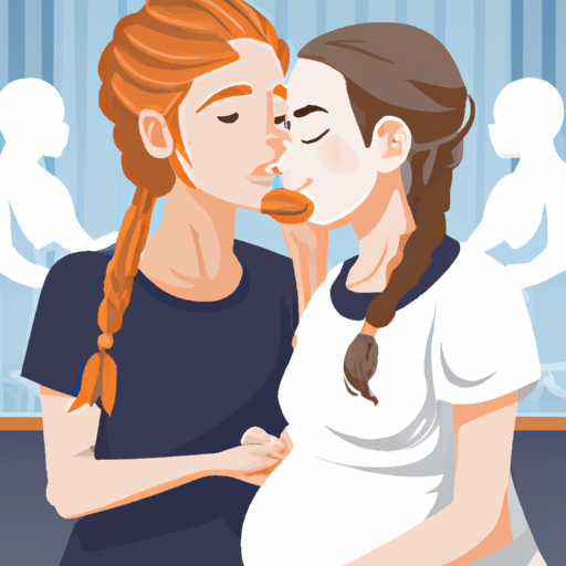 אישה בשיעור לידה מתרגלת טכניקות נשימה עם בן זוגה