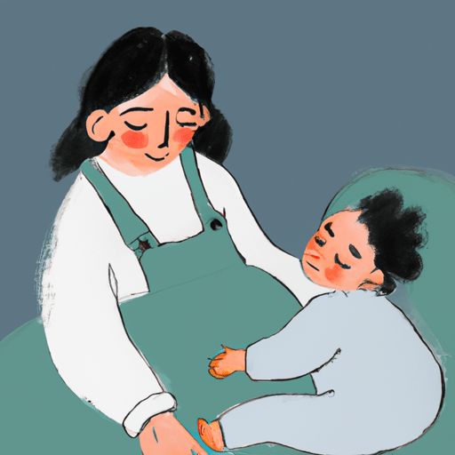 מטפלת המעסה בעדינות את בטנו של התינוק כדי להקל על גזים